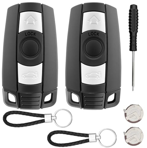 2 pezzi 3 Pulsanti B-W Guscio Chiave con VL2020 Ricaricabile Batteria | Telecomando Custodia Chiave per B-W Series1 2 3 5 6 X1 X5 E81 E82 E87 E88 E89 E90 E91 E92 E93