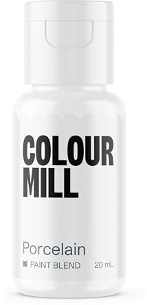Colour Mill Edible Food Paint – Vibrant Cake & Fondant Decorating Colors for Cookies, Chocolate, Royal Icing & Desserts 20 Milliliters - Metallic Porcelain