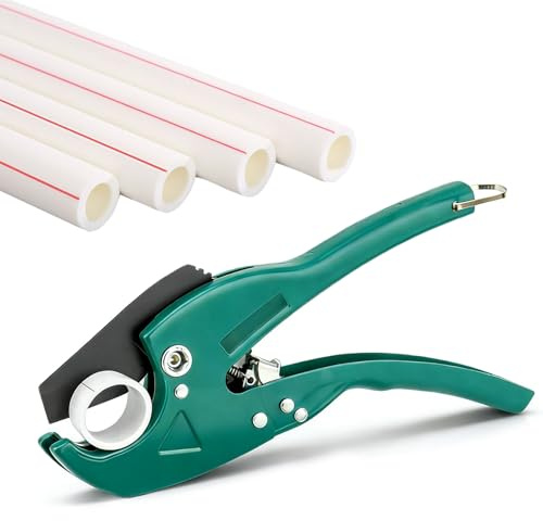 Tagliatubi a cricchetto, tagliatubi in PVC, 64 mm, regolabile, per tubi PEX/PPR/PVC robusto, con sbavatore