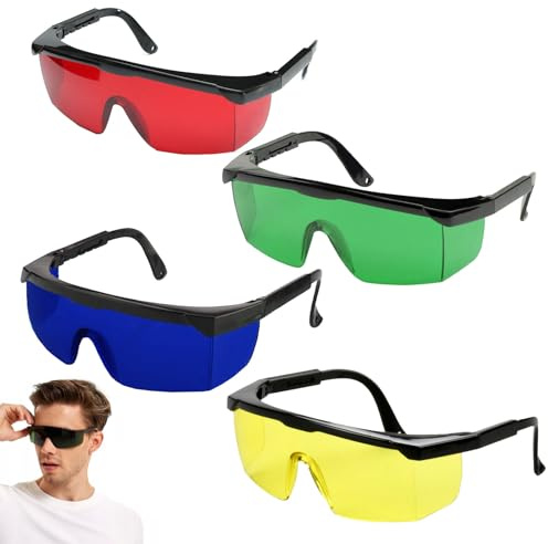 Puedno 4 Stück IPL Schutzbrille 190nm - 2000nm, Laserschutzbrille zum Laser Haarentfernung, UV Lichtschutzbrille für Schönheit HPL/IPL Haarentfernung, 4 Farben