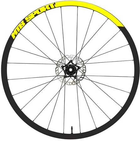 Adesivi per Cerchi MTB Sport, Arancione e Nero, Kit Completo per 2 Ruote, 26-29 Pollici, 4 Pezzi, Made in Italy B0044 (26'' Pollici, GIALLO FLUO)