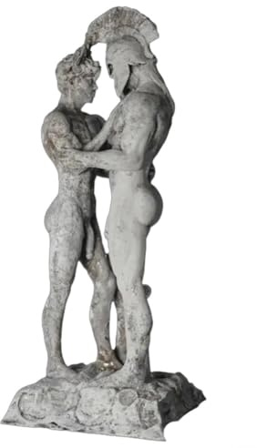 Achilles und Patroclus Statue, griechische Mythologie Figur Skulptur, klassischer Kriegerbegleiter Kunst Dekor, heroische Bindung Statue für Zuhause Regal Display, antiker Stil Sammelobjekt