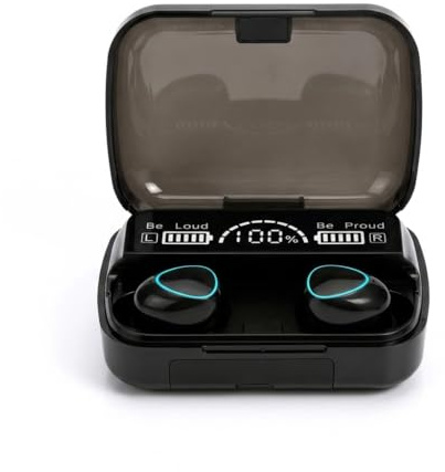 POGSTER M10 True Wireless Earbuds, Bluetooth 5.3, Hi-Fi Stereo Sound, LED Power Display, IPX5 Waterproof, Built-in Mic, Touch Control, Auto Pairing
