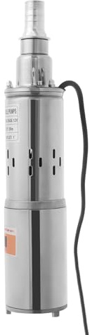 Pompa solare per pozzi profondi, 12 V CC, 180 W, pompa sommersa per acqua in acciaio inossidabile, pompa per pozzo, altezza di sollevamento 30 m, con cavo di alimentazione da 17 m, per giardino