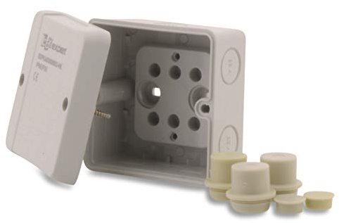BOXEXPERT Abzweigdose Serie Hanse 88x88x53mm IP 66 staubdicht lichtgrau RAL7035 Außenverteilerdose Kunststoff Gehäuse Wandgehäuse Box Elektroinstallation