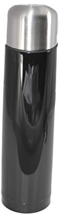 Insulated Flask Stainless Steel with Click Closure Ripple Thermos Flask 1.0 L 0.5 L 0.75 L 1 Liter/Schwarz