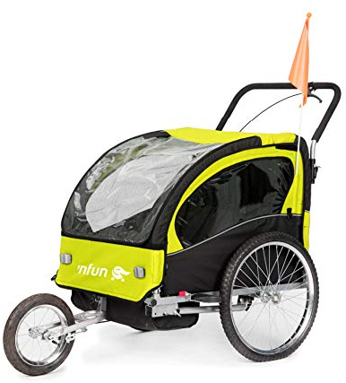 BONIN NFUN Unisex-Adult 8055320653186 CARRELLO Porta Bimbo/Jogging NFUN NCAB Lime/Nero, Black, ONE Size