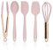 COOK WITH COLOR Silicone Cooking Utensils Set, Easy to Clean, for Nonstick Cookware, Kitchen Gadgets, Standard, Pink