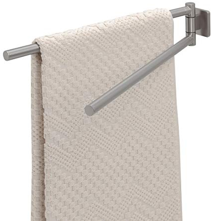 Tiger Dock Handtuchhalter mit zwei schwenkbaren Armen, Edelstahl gebürstet, B x H x T: 4,9 x 7,8 x 45,3 cm
