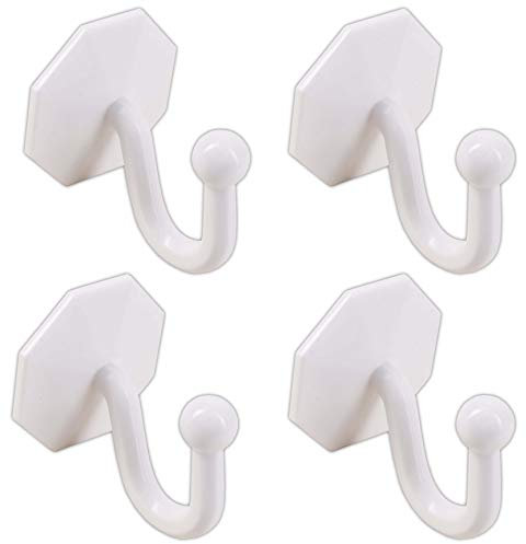 4x White Self Adhesive Curtain Tie Back Hooks Stick On Rust Proof Drape Tassel Holders