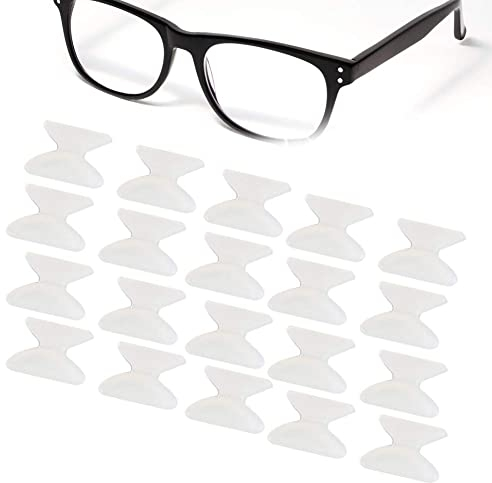 Exblue Brillen Nasenpads, 20 Paar 1,8 mm Anti Rutsch Pads aus weichem Silikon, Anti Rutsch Nasenpads für Brillen und Sonnenbrillen, Weiches Silikon für erhöhten, Weiß