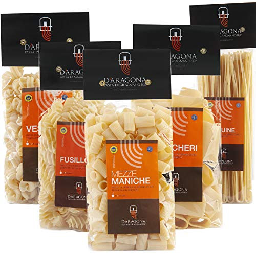 PASTA D'ARAGONA - PASTA DI GRAGNANO IGP - PACCO CILENTO Formati misti 5 x500 gr Pasta di Semola di Grano Duro Trafilata al Bronzo