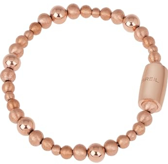Breil, Collezione Magnetica, Bracciale Small Sun, in Acciaio IP Rose, con Piccole Sfere in Doppia Finitura Diamantata e Lucida, Pratica Chiusura con Magnete, Colore Rose Gold, Misura 19 Cm