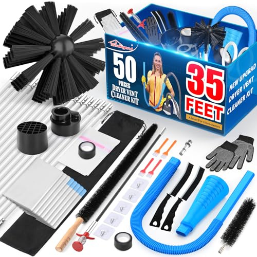 Sealegend 58-Pieces 35-Feet Dryer Vent Cleaner Kit, Dryer Cleaning Tools