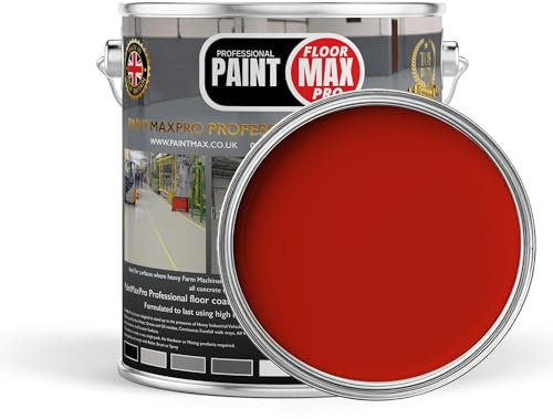 PaintMax Industrial PU150 Polyurethane Concrete Floor Paint Coating (Traffic Red, 10 Litre)