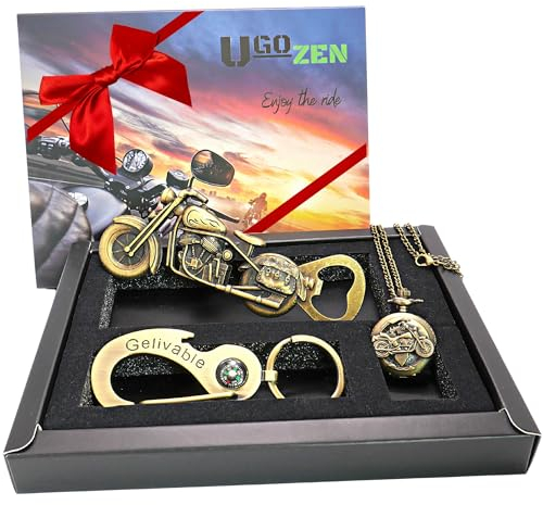 Ouvre Bouteille Décapsuleur à Bière Moto, Coffret Cadeau Original pour Homme, Idée Cadeau Motard pour Noel/Anniversaire/Fete des Peres.
