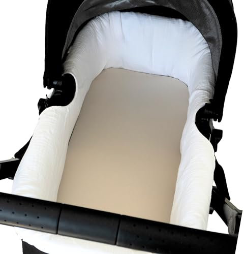 Thermikoa Copertura Universale per Navicella in Mussola di Cotone 100% - Rivestimento interno per Pareti della Navicella, Fodera per Proteggere e Offrire Maggior Comfort al Passeggino del Neonato