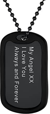 Supcare Halskette Herren Schwarz Hundemarke mit Gravur Militär Kette Dog Tag Text Silikon Anhänger Hund Edelstahlkette Erkennungsmarke Pendant Necklace Men Halsband Personalisiert Modeschmuck