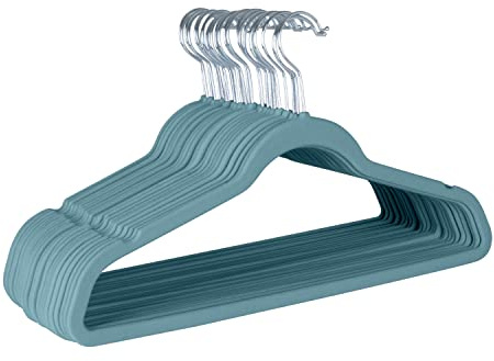 Laura Ashley 25 Pack Slim Velvet Hangers in Dusty Blue