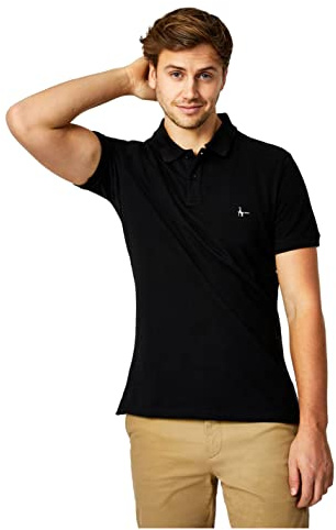 Jack Wills Mens Aldgrove Classic Polo Shirt Black L