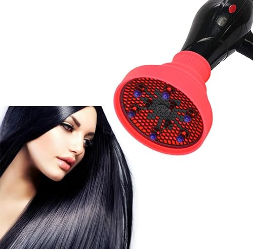 Difusor para Secador, Difusor Universal para secadores, Difusores Resistente Al Calor, para pelo Rizado u Ondulado, para rizos sin frizz (Rojo)