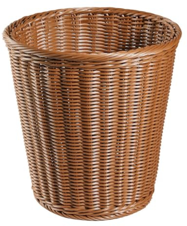Cabilock 1 Stück Rattan-Mülleimer Pflanzgefäß Aus Holz Dekorative Blumentöpfe Dekorative Körbe Rattan-Mülleimer Büroabfalleimer Vintage-Papierkorb Mülleimer Algen Weide Jute
