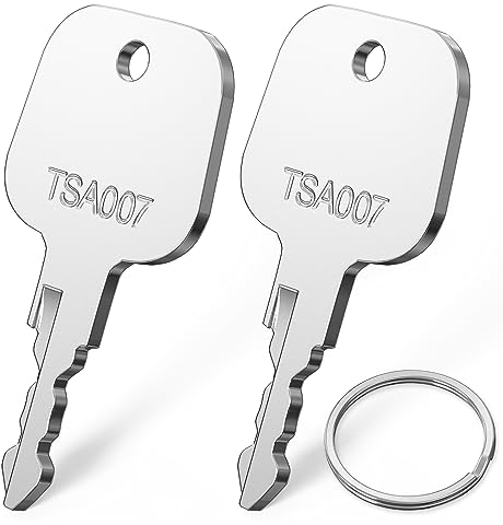 Chiave compatibile con TSA007, Ancable 2 pezzi 007 chiavi bagaglio chiavi Master Key compatibile con TSA 007 per bagagli valigia password serrature