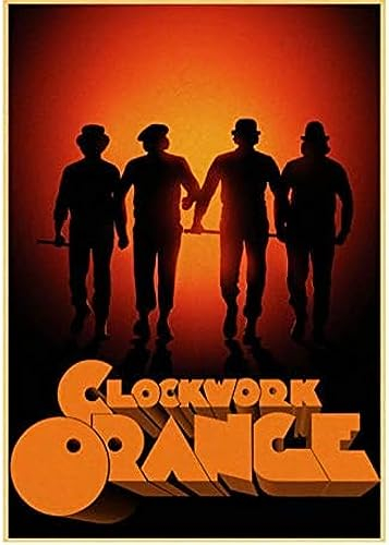 Poster Ein Uhrwerk Orange Vintage-Filmplakat, Wandkunst, Bilder, Poster Und Drucke, Leinwandgemälde, Heimdekoration 50X70Cm Kein Rahmen