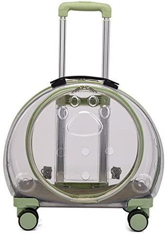 Katzenrucksack – durchsichtiger Katzenträger mit Rädern, Haustier-Katzenträger-Rucksäcke mit Rädern, atmungsaktiver Haustier-Reiserucksackträger, transparenter Katzen-Hunde-Katzen/Hunde-Rollrucks