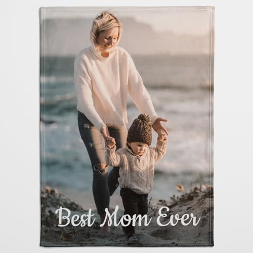 Pictogogo Personalisierte Fotodecke mit Ihrem Foto & Text | Individuelle Weiche Kuscheldecke | Einzigartige Geschenkidee (Vollständiges Foto)
