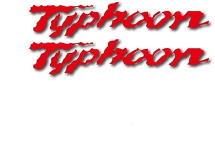 Reflektierender Motorrad-Logo-Aufkleber, Helmaufkleber, Kraftstofftankaufkleber, Windschutzscheibenaufkleber, Heckkastenaufkleber, Geeignet for Typhoon Typhoon (Color : Red)