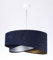 Licht-Erlebnisse Hängelampe Stoff Velours Optik in Weiß Marineblau Gold Silber E27 rund D: 50 cm Doppelschirm Modern Pendelleuchte Esszimmer Wohnzimmer