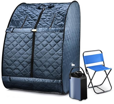 MFYDPP Portable Sauna Steam Tent,Sauna Box For Home,Sauna Tent,with 1000W 3L Sauna Steamer, Remote Control, Folding Chair