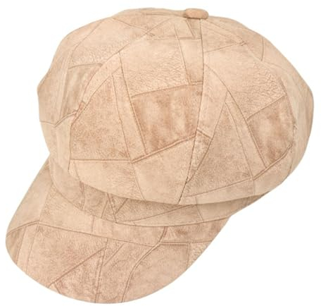 Perfeclan lässige Ballonmütze für Damen, Schirmmütze Kappe Barett Maler Mütz Bakerboy Schiebermütze Newsboy Cap Cabbie-Mütze, Elastischer Rückseite, mit Schirm Frühling-Sommer, Khaki