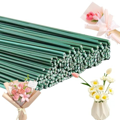 Filo di Ferro per Fioristi, 100 Pezzi Steli per Fiori, 30 cm Msteli per Fiori Finti, Diametro 2 mm Filo di Ferro per Fioristi Ghirlande Artigianali, DIY Mazzi di Fiori