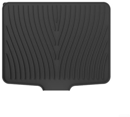 Babominimer Silicone Dish Drying Mat, Large Kitchen Sink Drainer Pad For Tableware Glasses Pots Pans, Heat Resistant Draining Board With Lip Design, 40X33cm(Black)