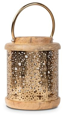 FAROL MADERA/METAL DORADO_18X18X25CM