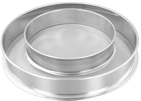 KEILEOHO Pack of 2 Herbal Pollen Extractor 120 and 80 Mesh, 30 cm and 20 cm Pollen Sieve Stainless Steel Flour Sieve Kitchen Sieve Stackable for Kitchen, Silver