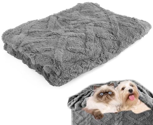 Neerow Coperta per cani, 70 x 100 cm, lavabile, in pile, per cani di piccola e media taglia, per cani di piccola taglia (grigio)