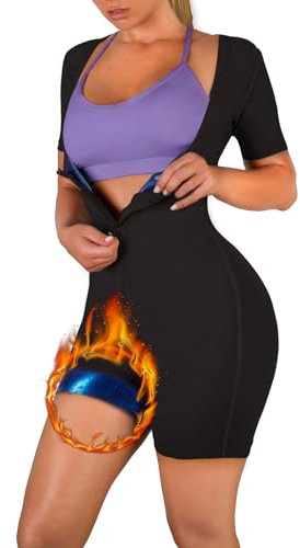 DEHORU Trajes de sauna 3 en 1 para adelgazar el abdomen y perder peso, Negro , M