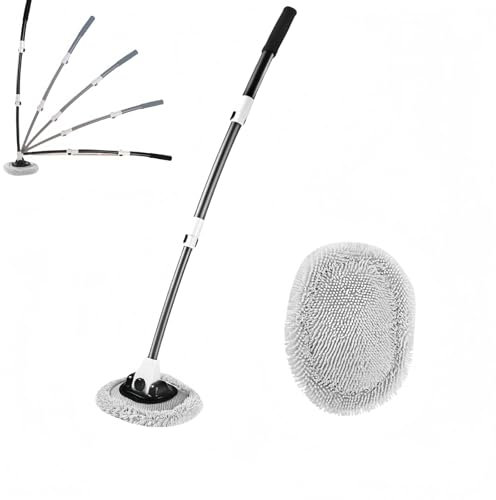 15° Curvata Spazzole Pulizia Auto Telescopica Lavaggio 43” Asta in Lega di Alluminio Kit Spazzola Spugna Esterno Camion Camper Moto Accessori Spazzolone Microfibro Ciniglia Pennello Senza Graffi