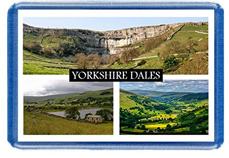 Yorkshire Dales - Postcard-Style Design - 7cm x 4.5cm - Novelty Tourism Fridge Magnet.