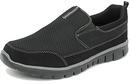 BOYS MENS DEK NEPTUNE SUPER LIGHTWEIGHT MEMORY FOAM BLACK SLIP ON SHOES T875A KD-UK 3 (EU 36)