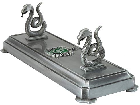 The Noble Collection Harry Potter Slytherin Wand Stand - 8in (20cm) Silver-Coloured Individual Wand Stand - Harry Potter Film Set Movie Props Wands - Gifts for Family, Friends & Harry Potter Fans