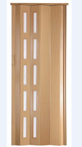 Falttür Schiebetür buche farben Fenster Riegel / Verriegelung Höhe 201 cm Einbaubreite bis 80 cm Doppelwandprofil Neu