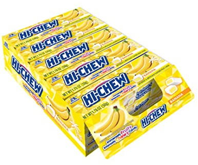 HI-CHEW Banana - Box of 15 Sticks, 1.76oz ea | Unique Fun Soft & Chewy Taffy Candy | Immensely Juicy Fruit Flavors