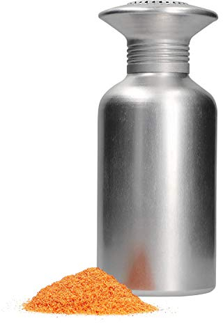 MamboCat Pommes-Salzstreuer Silber I Ø 8cm I H 19cm I I Pulver, feine Küchenkräuter & Gewürze I Gastrobedarf I große Gewürzstreuer aus Aluminium | Streuer mit Schraubkappe