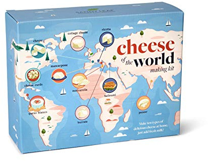 Cheese Making Kit by Sandy Leaf Farm - 10 Cheeses, Thermometer Included