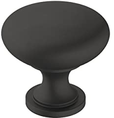 Amerock | Cabinet Knob | Matte Black | 1-1/4 inch (32 mm) Diameter | Era | 1 Pack | Drawer Knob | Cabinet Hardware