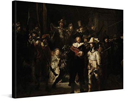 PICANOVA – Rembrandt – The Night Watch 120x80cm – Bild auf Leinwand – Premium Kunstdruck Auf 2cm Holz-Keilrahmen Für Schlaf- Und Wohnzimmer – Klassische Kunst